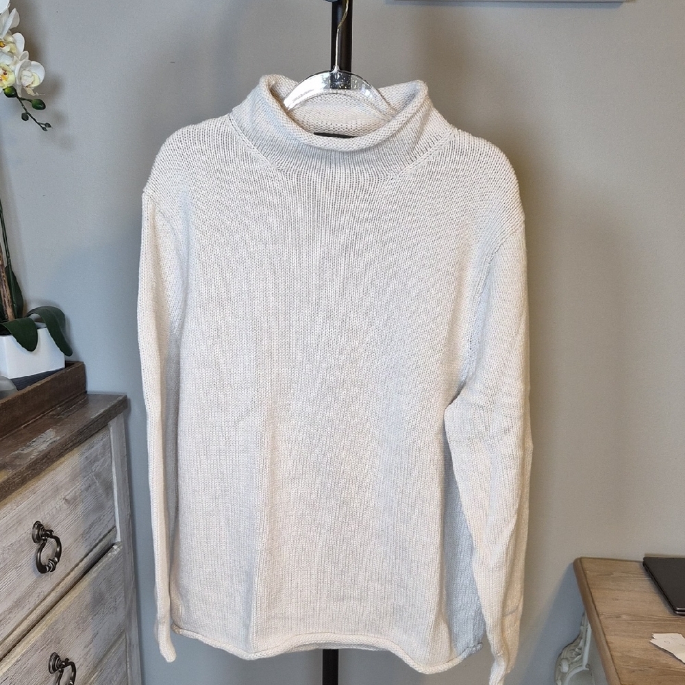J Crew Always Classic Cream Turtleneck Sweater